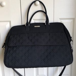 Black Vera Bradley Grand Weekender Travel Bag EUC